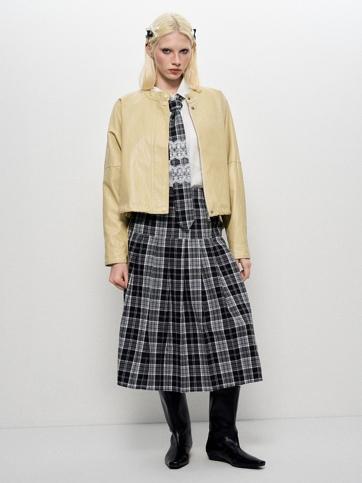 Bookish Plaid Skirt - Ink & Ivory