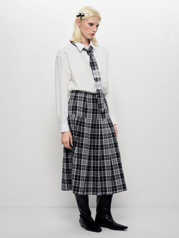 Bookish Plaid Skirt - Ink & Ivory