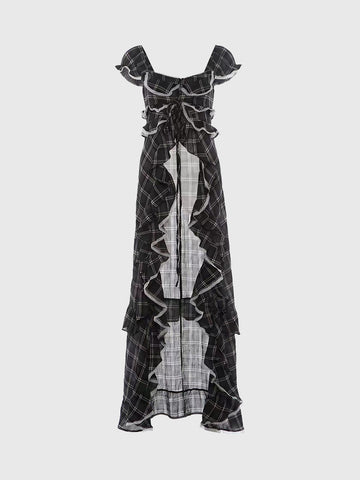 Brick Lane Skimming Off-Shoulder Graphic Print Maxi Dress - Black