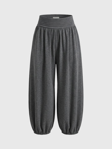 Co-ed Dorm Baggy Gathered Balloon Pants - Grey