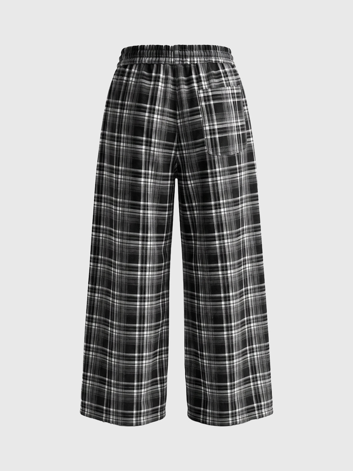 Co-ed Dorm Wide-leg Plaid Pants - Black