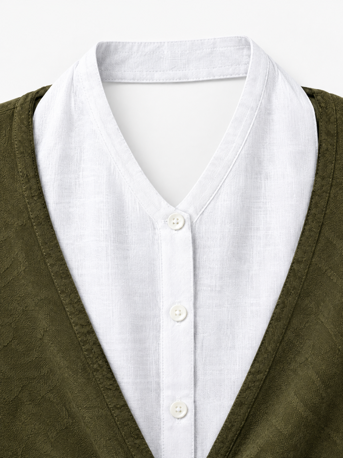Brick Lane Layered Collar Cropped Knit Cardigan - Brown/White