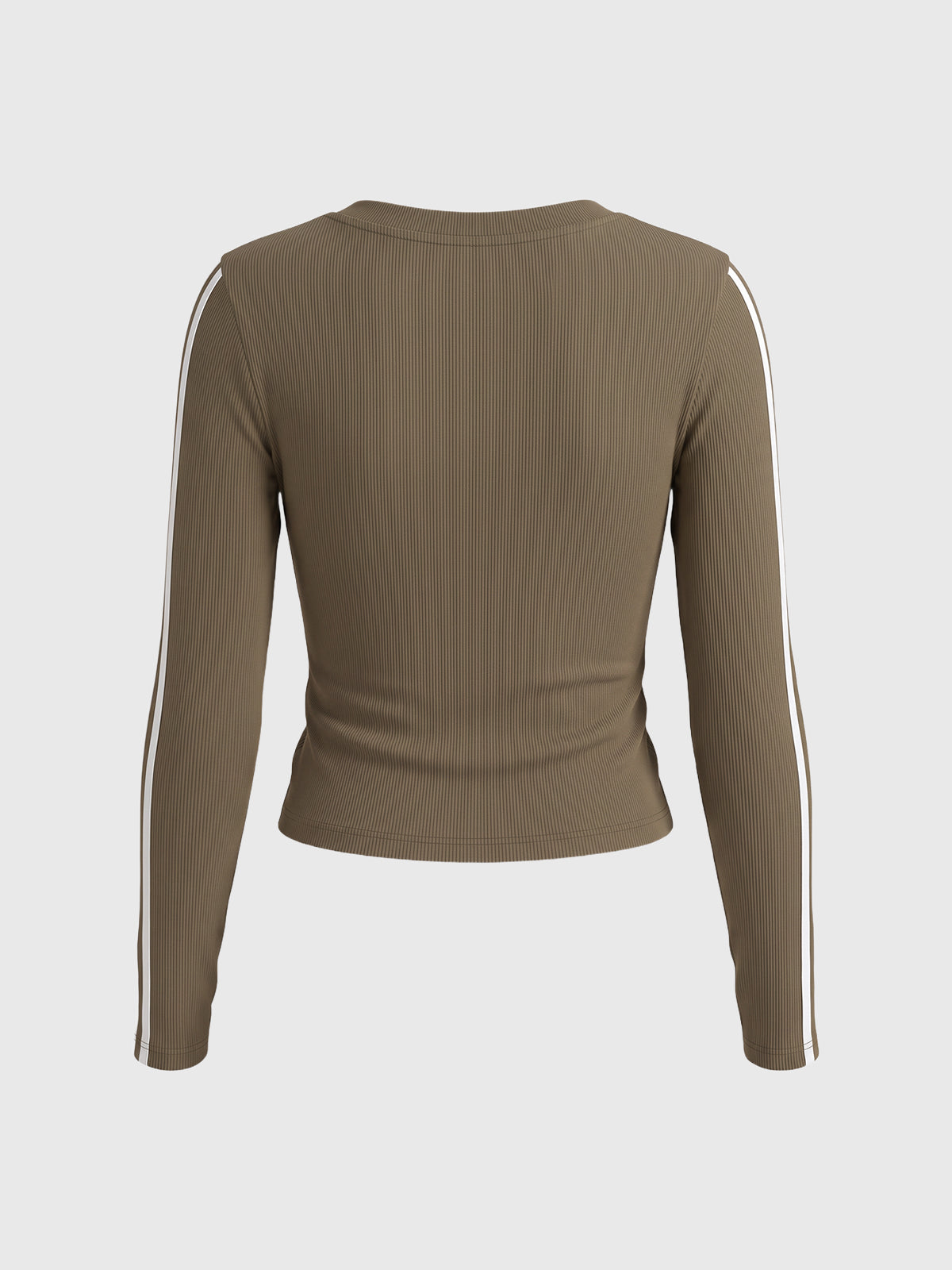 Co-ed Dorm Two-Piece V-Neck Top and Flare Pants Set - Brown