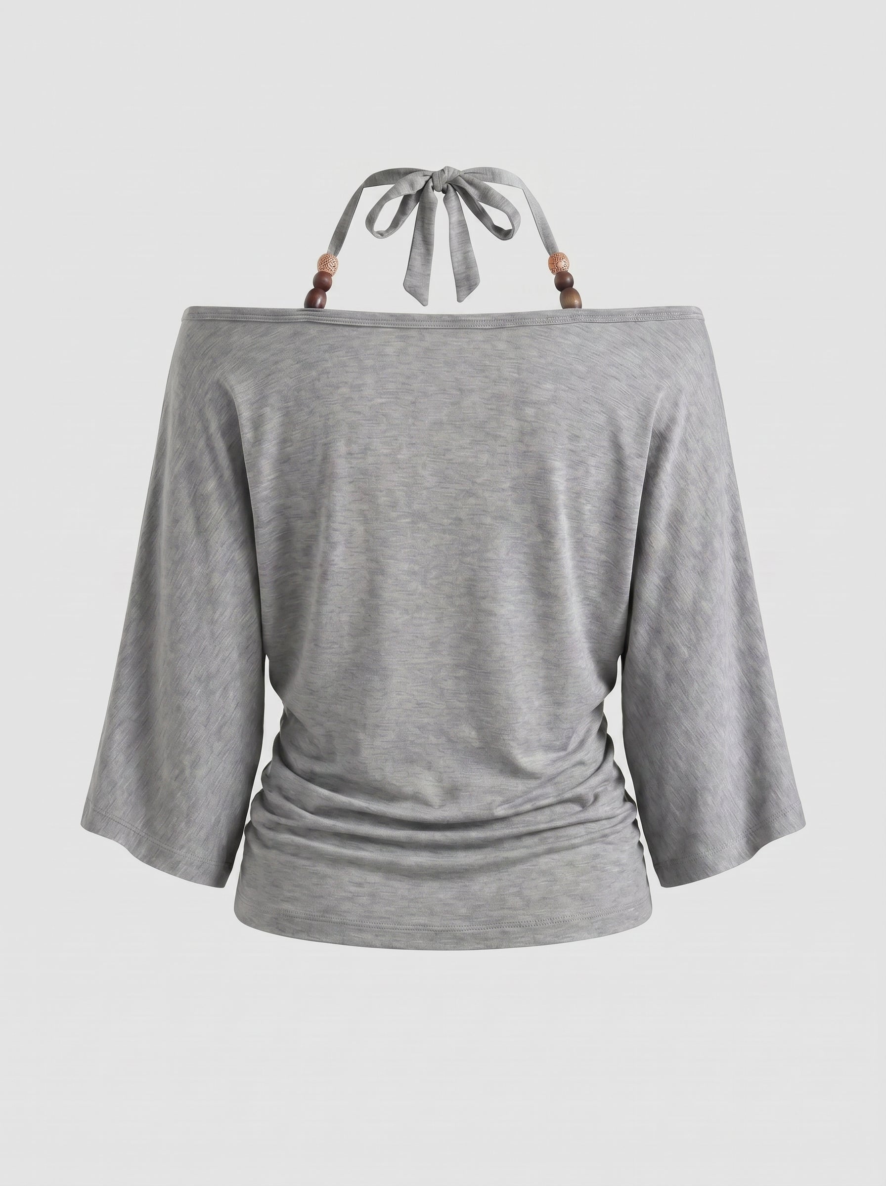 Brick Lane Draped Off-Shoulder Top - Grey