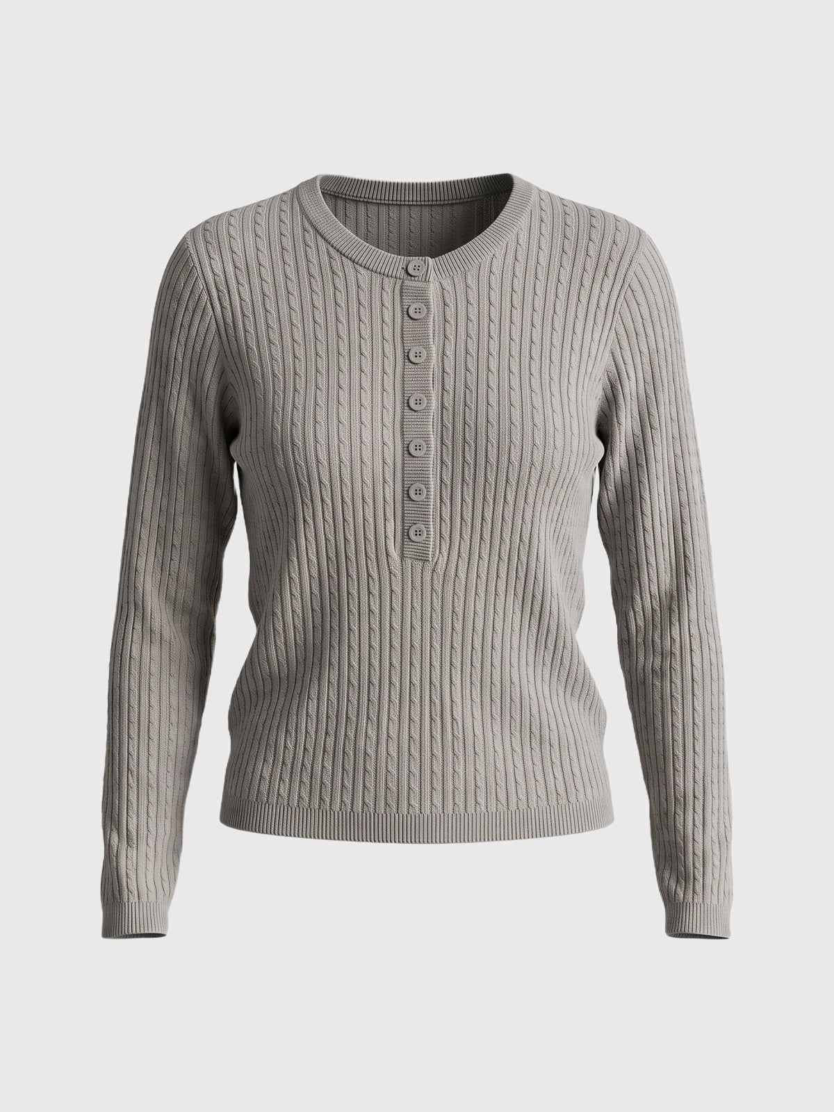 Co-ed Dorm Skimming Ribbed Knit Cardigan Sweater - Grey