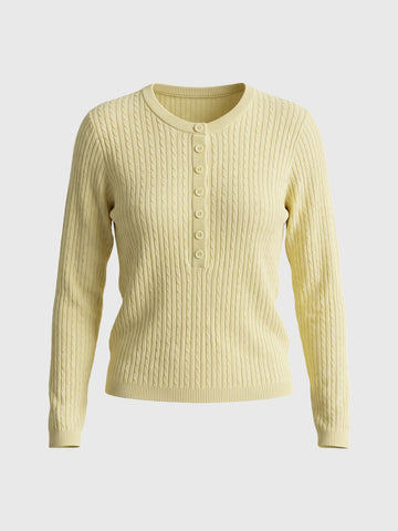 Co-ed Dorm Skimming Textured Long-Sleeve Cardigan Top - Yellow