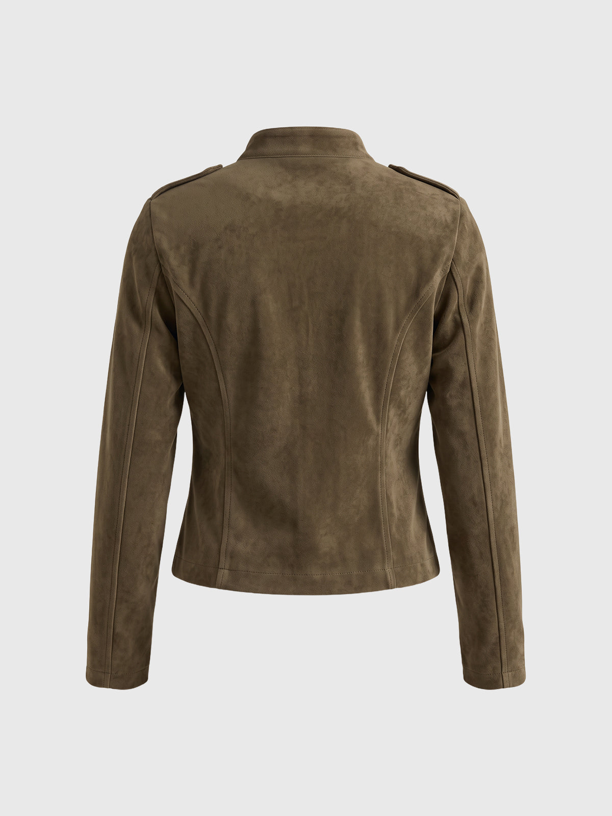 Co-ed Dorm Skimming Military Buttoned Jacket - Brown