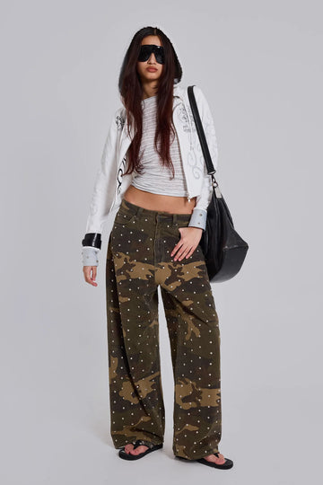 Weekday Outdoor Wide-leg Camouflage Cargo Maxi Pants - Brown