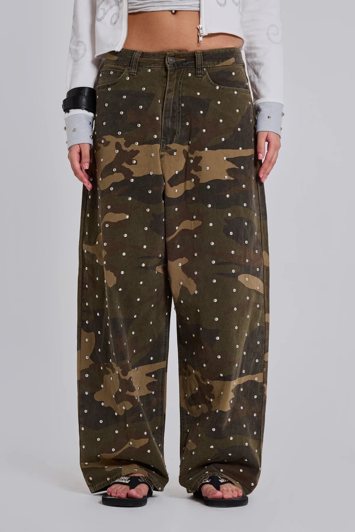 Weekday Outdoor Wide-leg Camouflage Cargo Maxi Pants - Brown