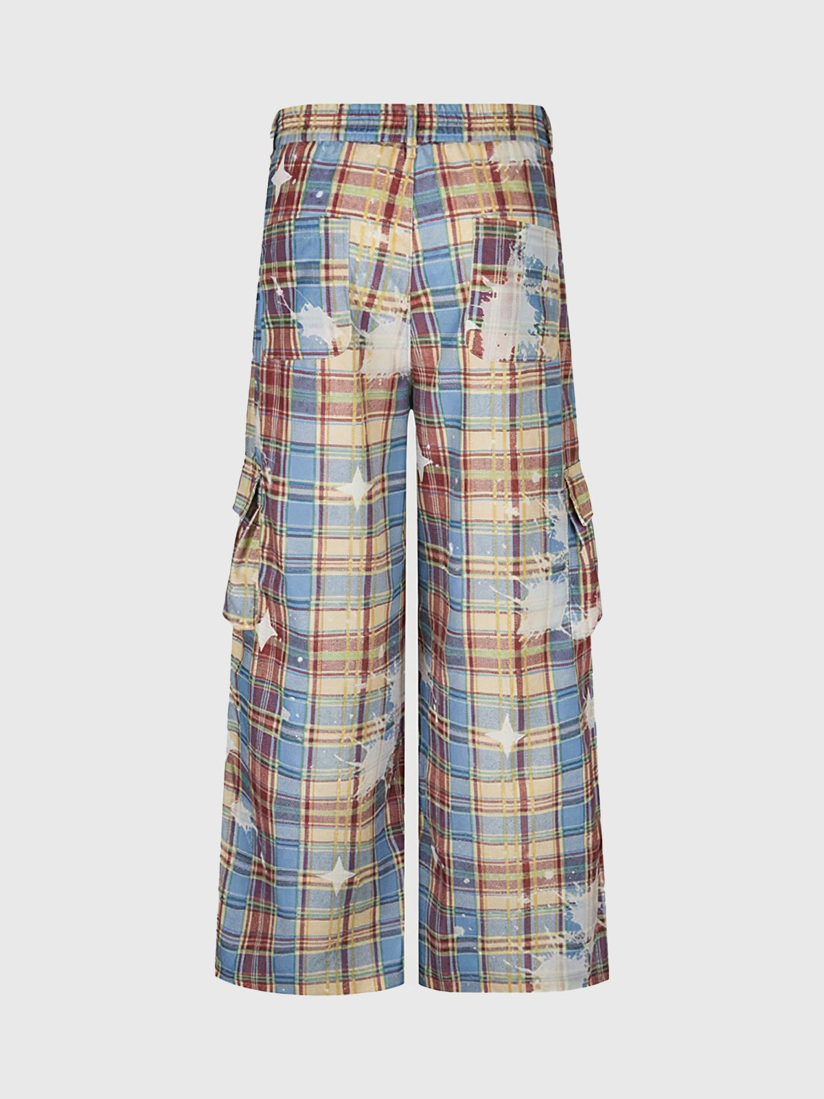 Schedule Overflow Washed Cargo Pants – Check Blue