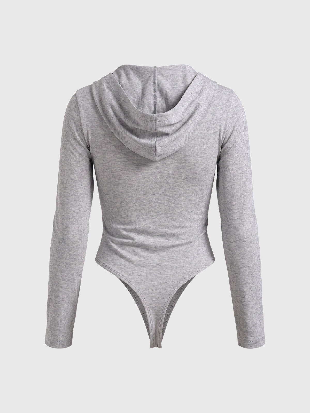 Co-ed Dorm Skimming Long-Sleeve Scoop-Neck Bodysuit - Grey