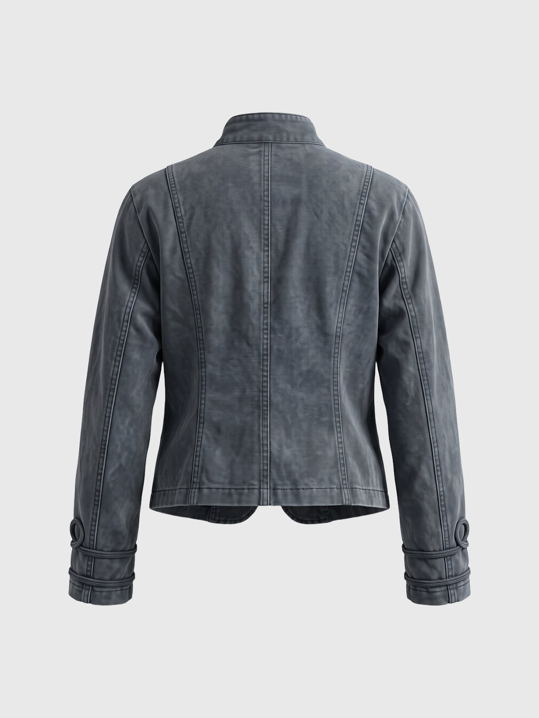 Co-ed Dorm Skimming Military Buttoned Jacket - Grey