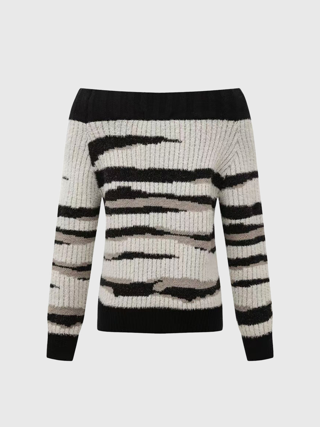 Shoulder Signal Sweater – Black Cream
