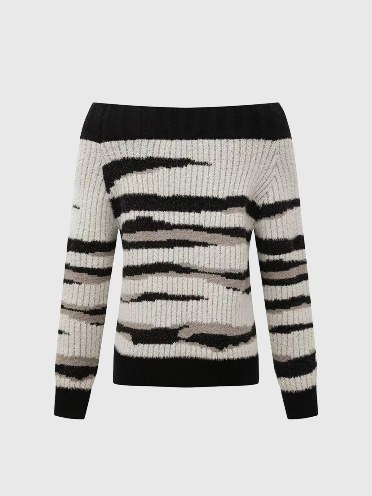 Shoulder Signal Sweater – Black Cream