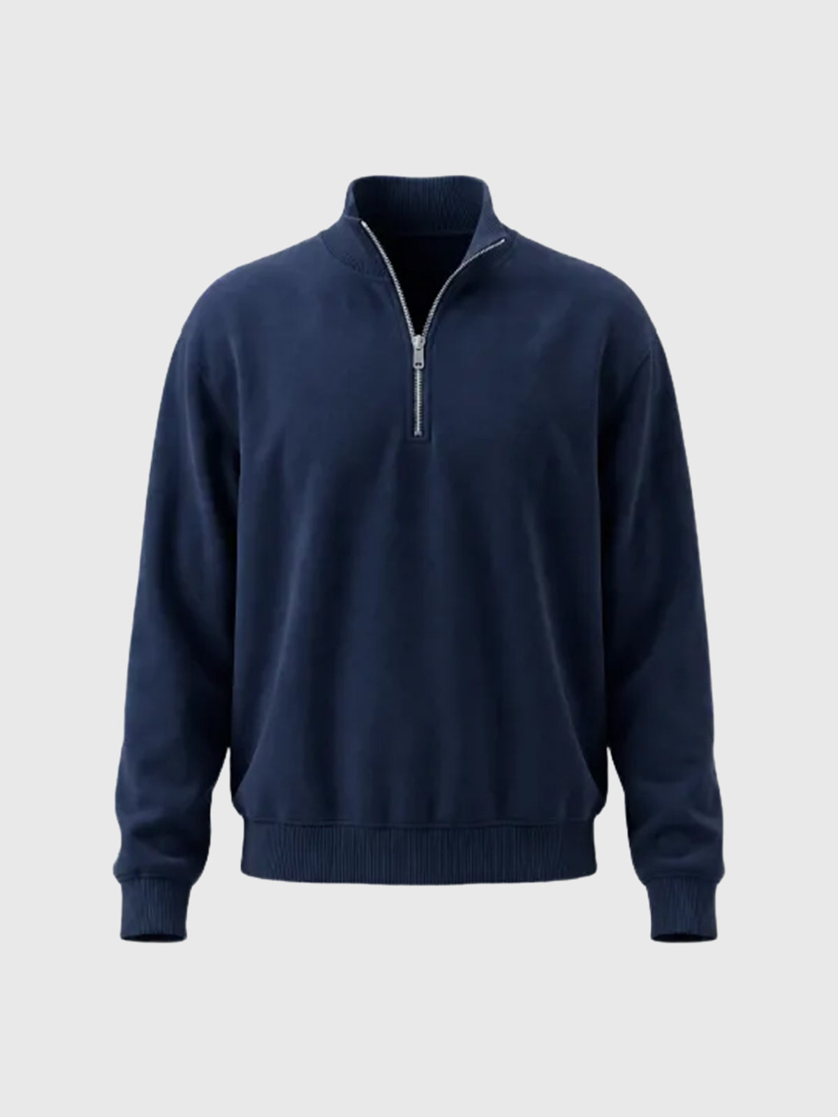American Club Baggy Half-Zip Fleece Sweatshirt - Blue