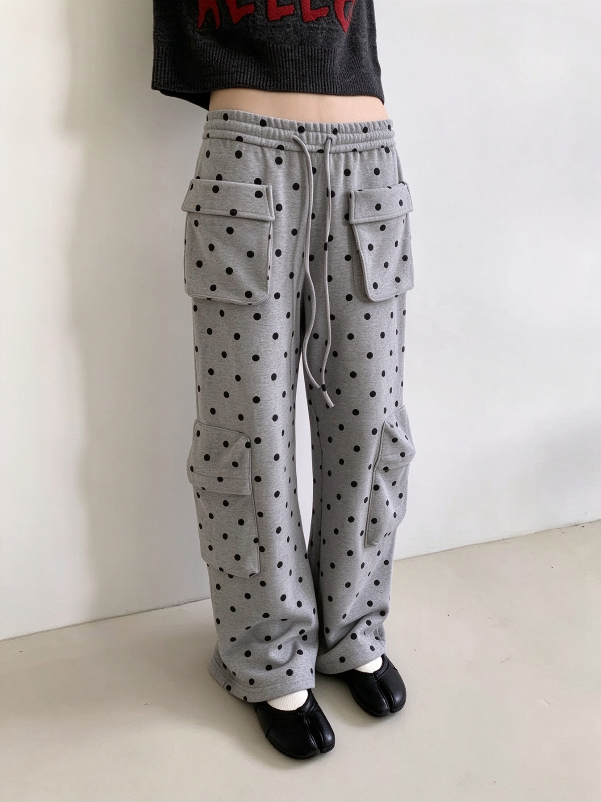 Brick Lane Abstract Graphic Print Wide-Leg Maxi Pants - Black/White