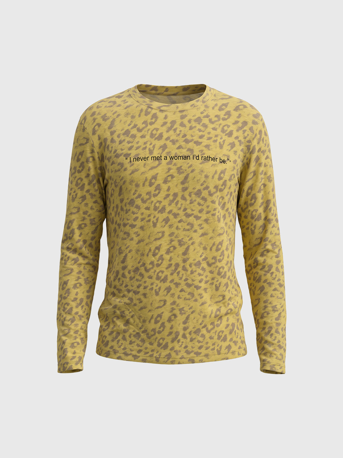 Co-ed Dorm Baggy Leopard Print Long Sleeve Top - Yellow
