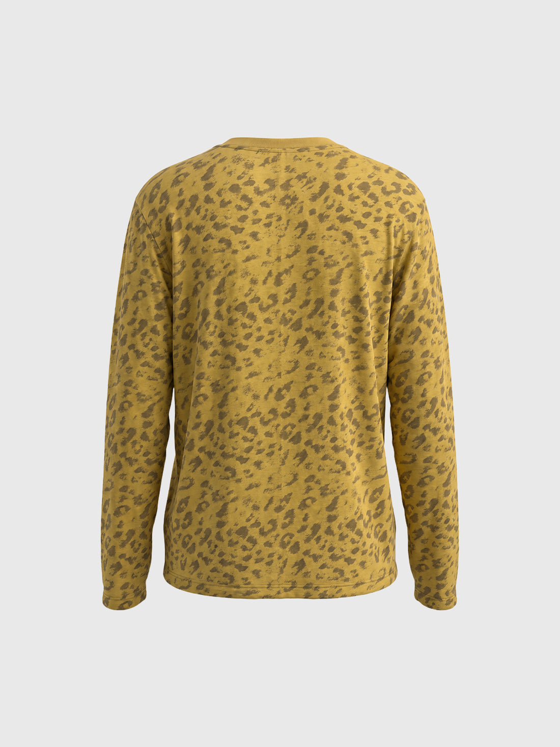 Co-ed Dorm Baggy Leopard Print Long Sleeve Top - Yellow