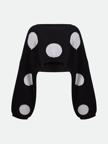 Soft Alibi Dot Sweater – Midnight Black