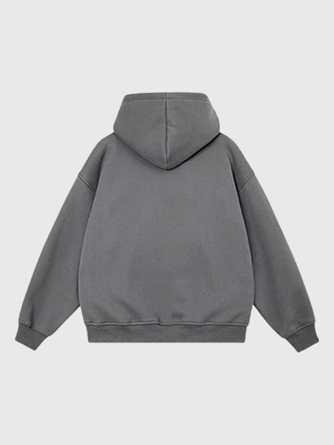 Co-ed Dorm Baggy Seamed Zip-up Hoodie - Grey