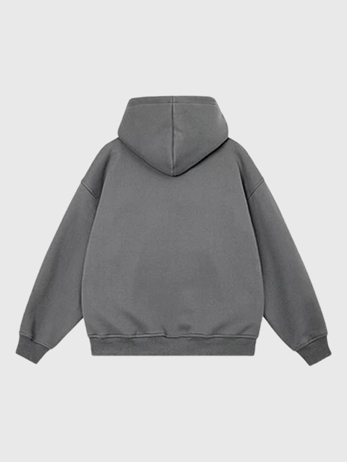 Co-ed Dorm Baggy Seamed Zip-up Hoodie - Grey