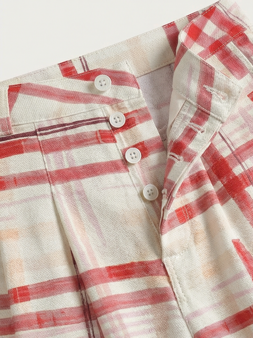 Brick Lane Wide Leg Tartan Plaid Lounge Pants - Red