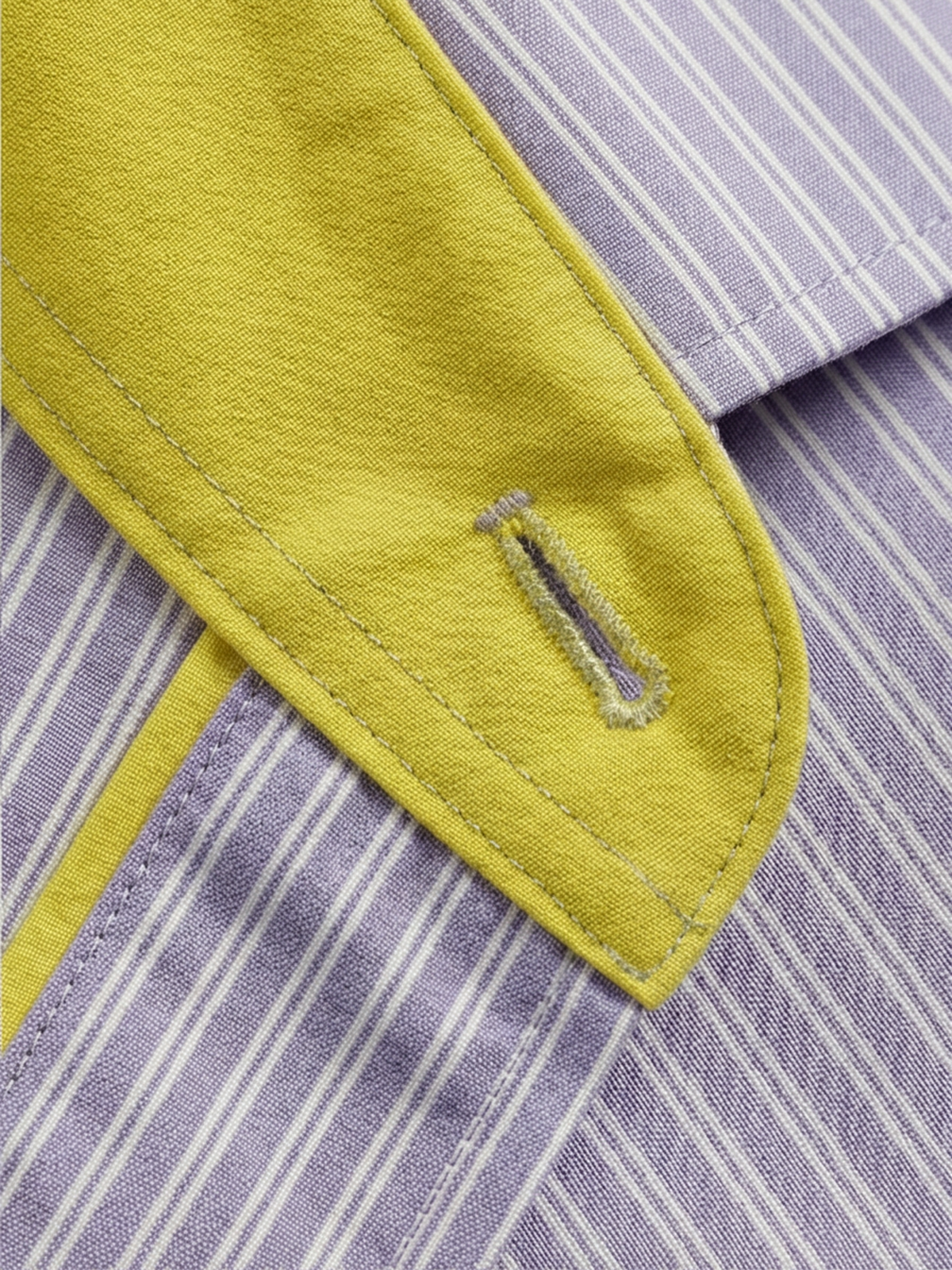 Co-ed Dorm Contrast Striped Baggy Shirt - Purple