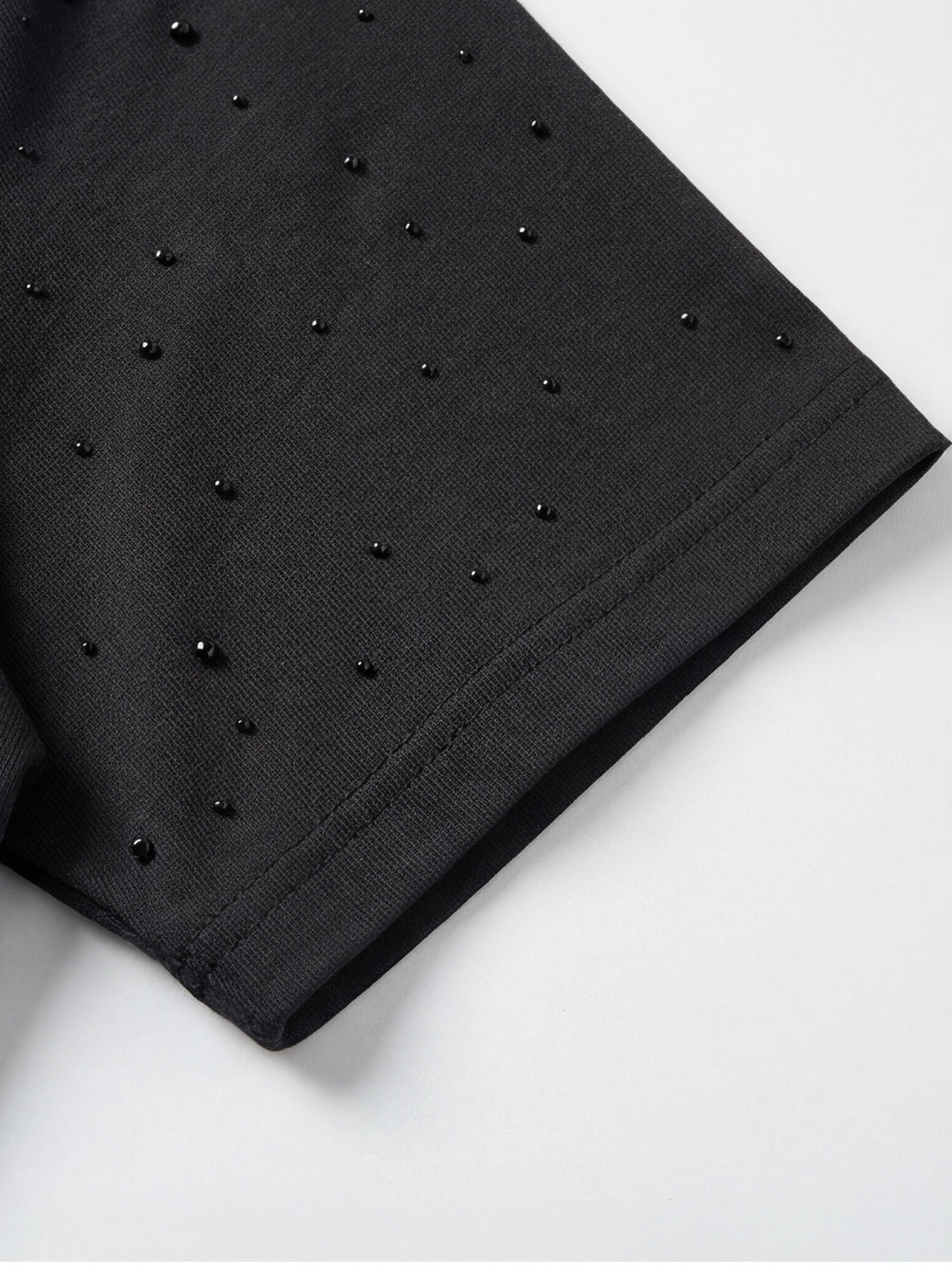Co-ed Dorm Baggy Rhinestone Studded T-Shirt - Black