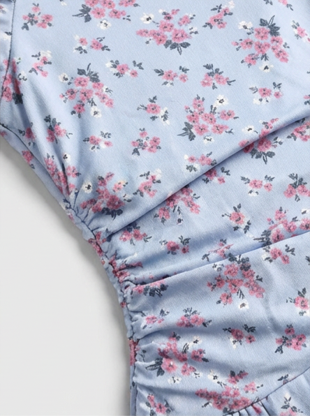 Sky Garden Waist Dress - Powder Blue