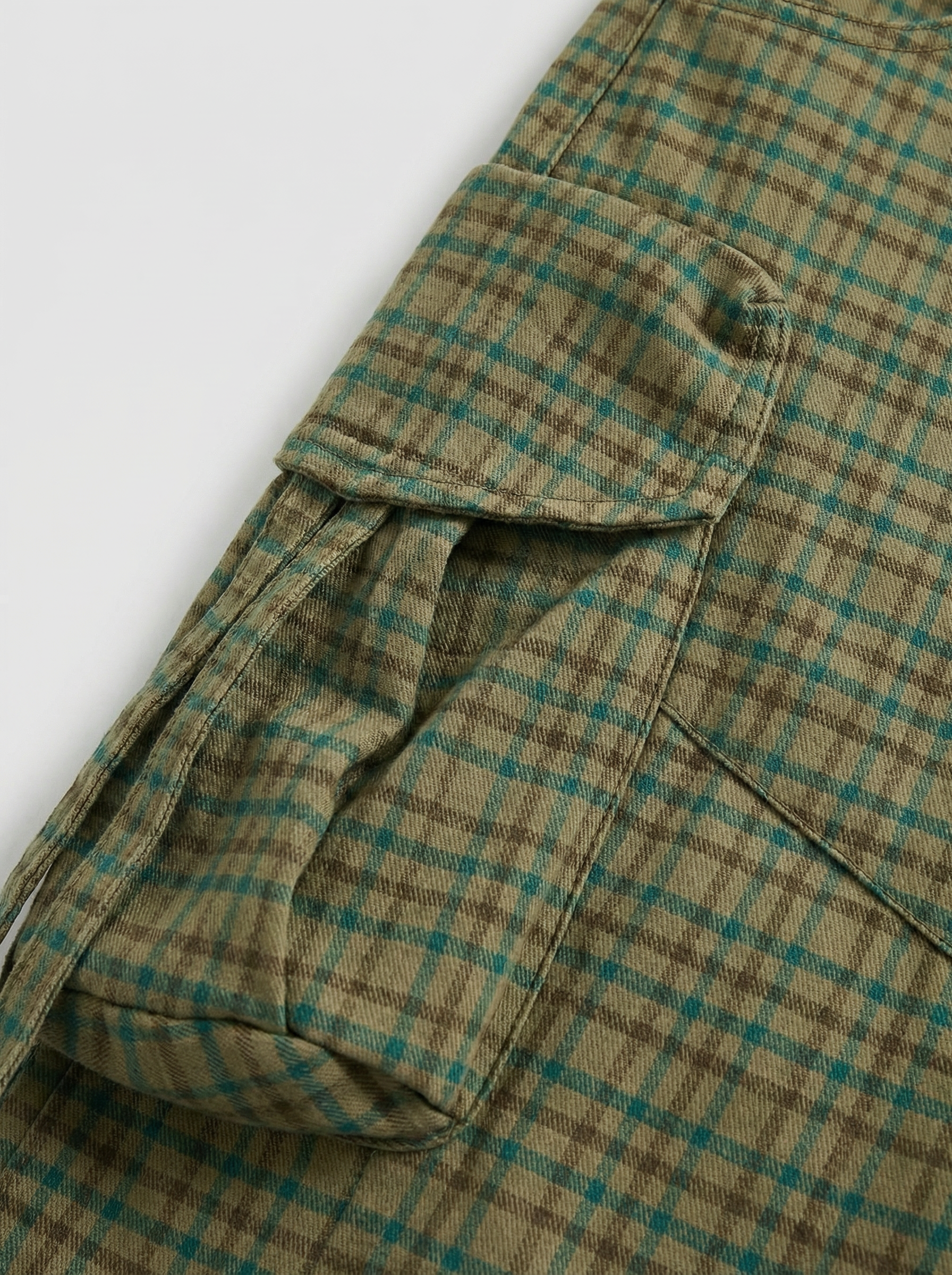 Brick Lane Wide-leg Check Cargo Culottes - Camouflage
