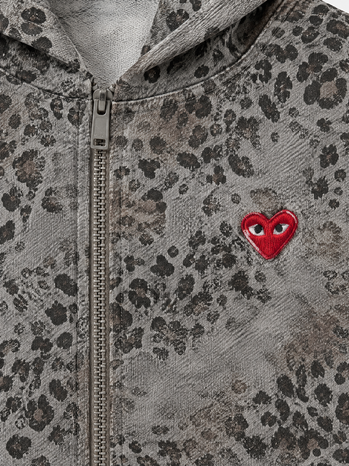 Weekday Outdoor Baggy Camouflage Zip Hoodie - Grey