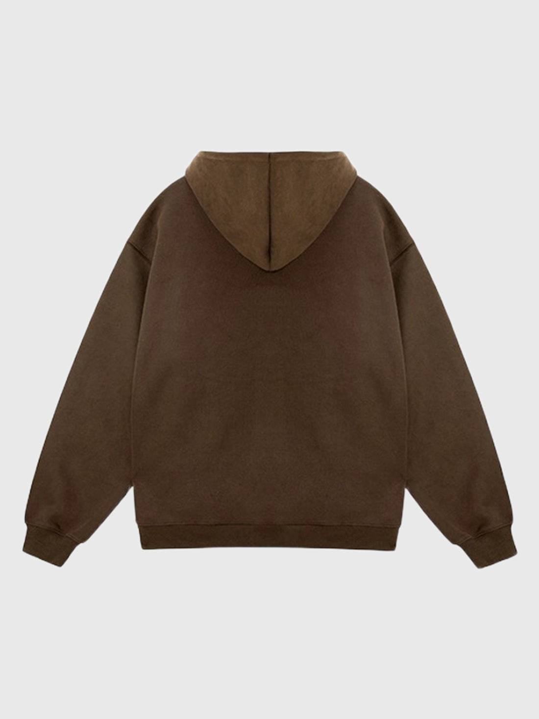 Co-ed Dorm Baggy Star Embroidery Zip-up Hoodie - Brown