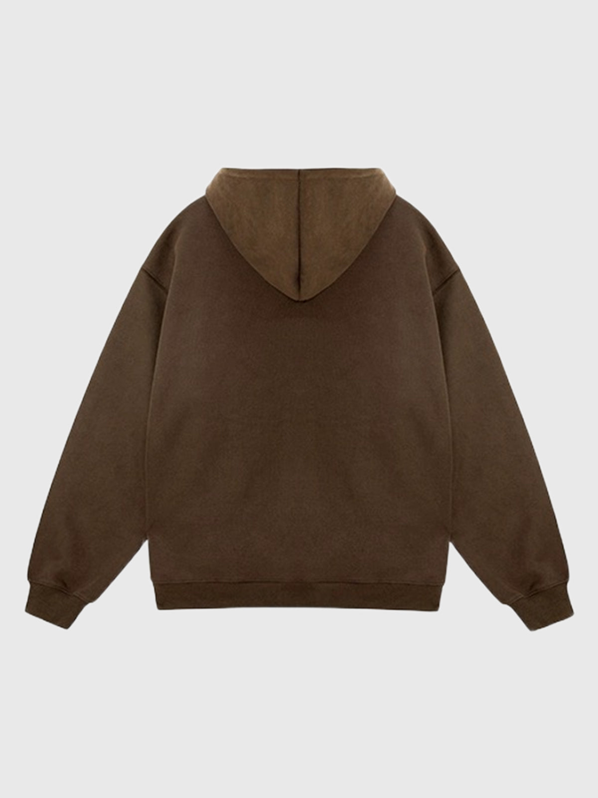 Co-ed Dorm Baggy Star Embroidery Zip-up Hoodie - Brown
