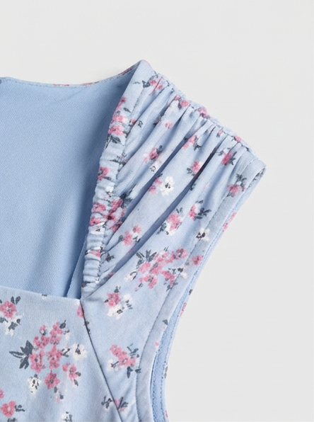 Sky Garden Waist Dress - Powder Blue