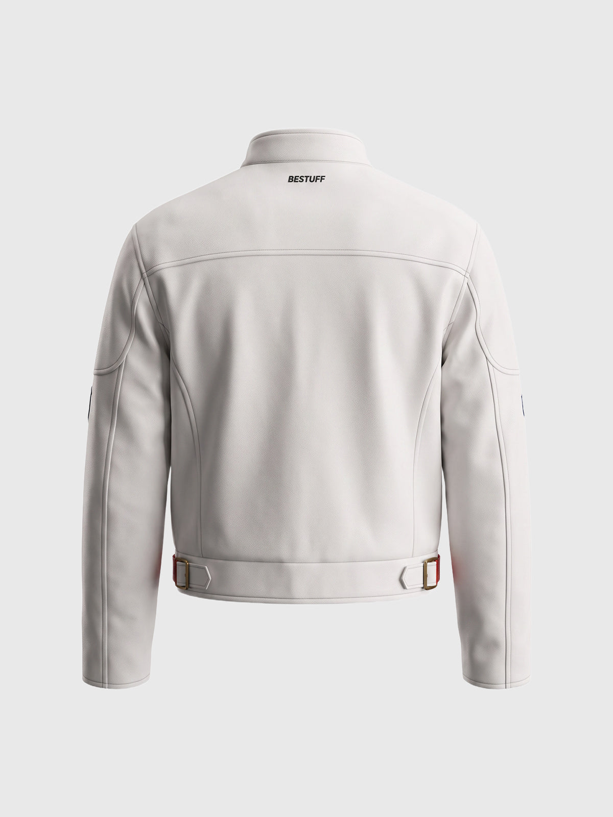 American Club Baggy Leather Racing Jacket - White