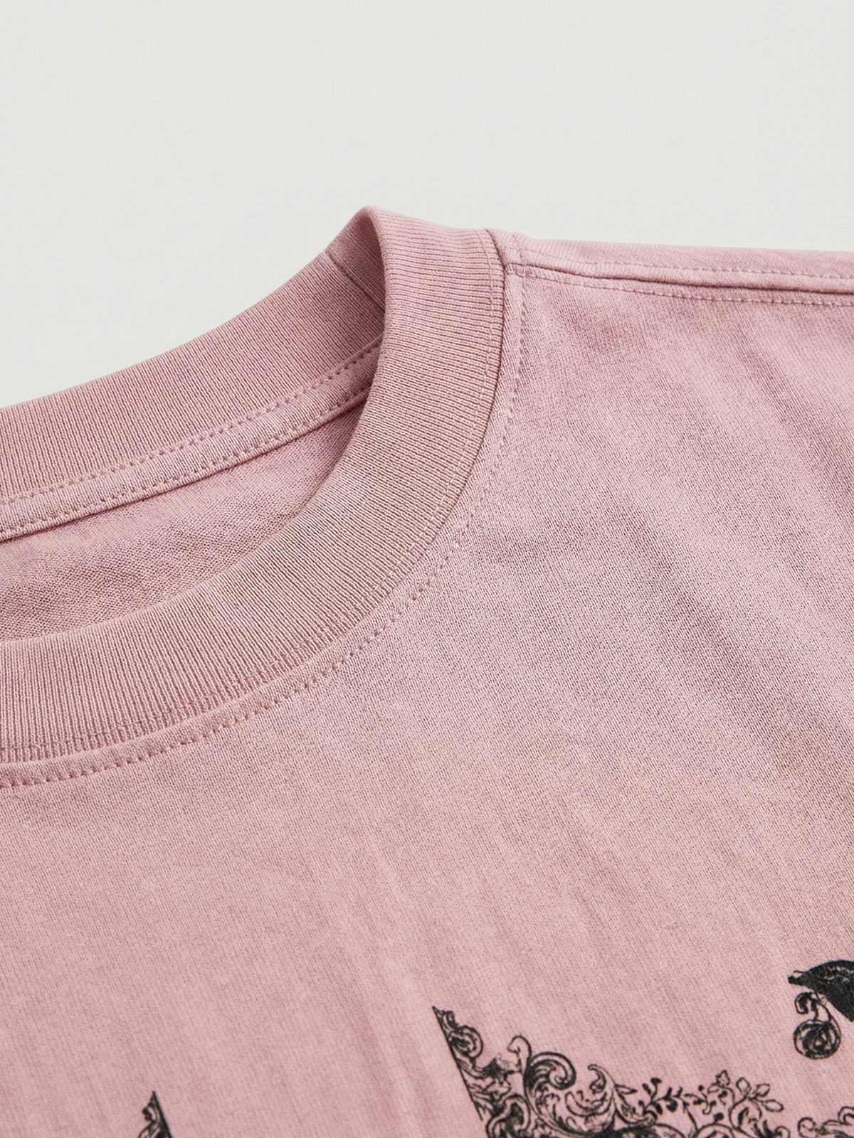 Embroidered Graphic Tee - Rose Pink