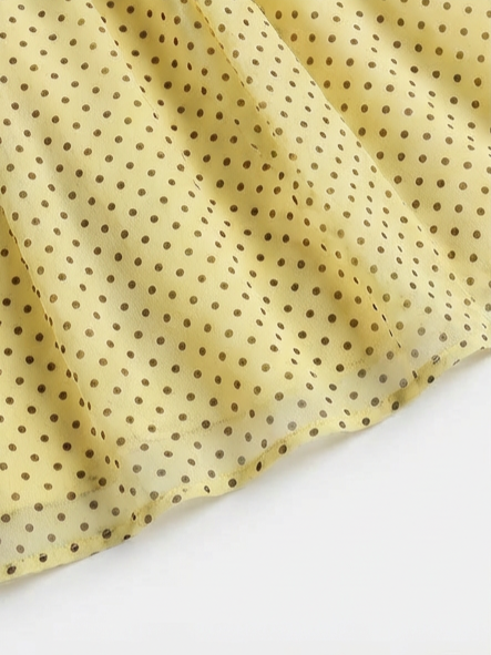 Summer Dot Waist Dress - Lemon Yellow