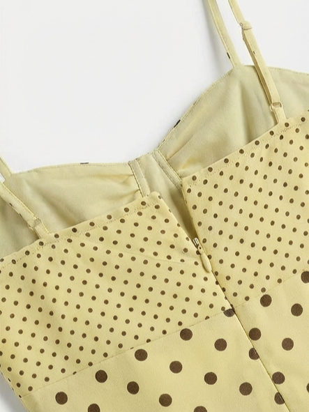 Summer Dot Waist Dress - Lemon Yellow