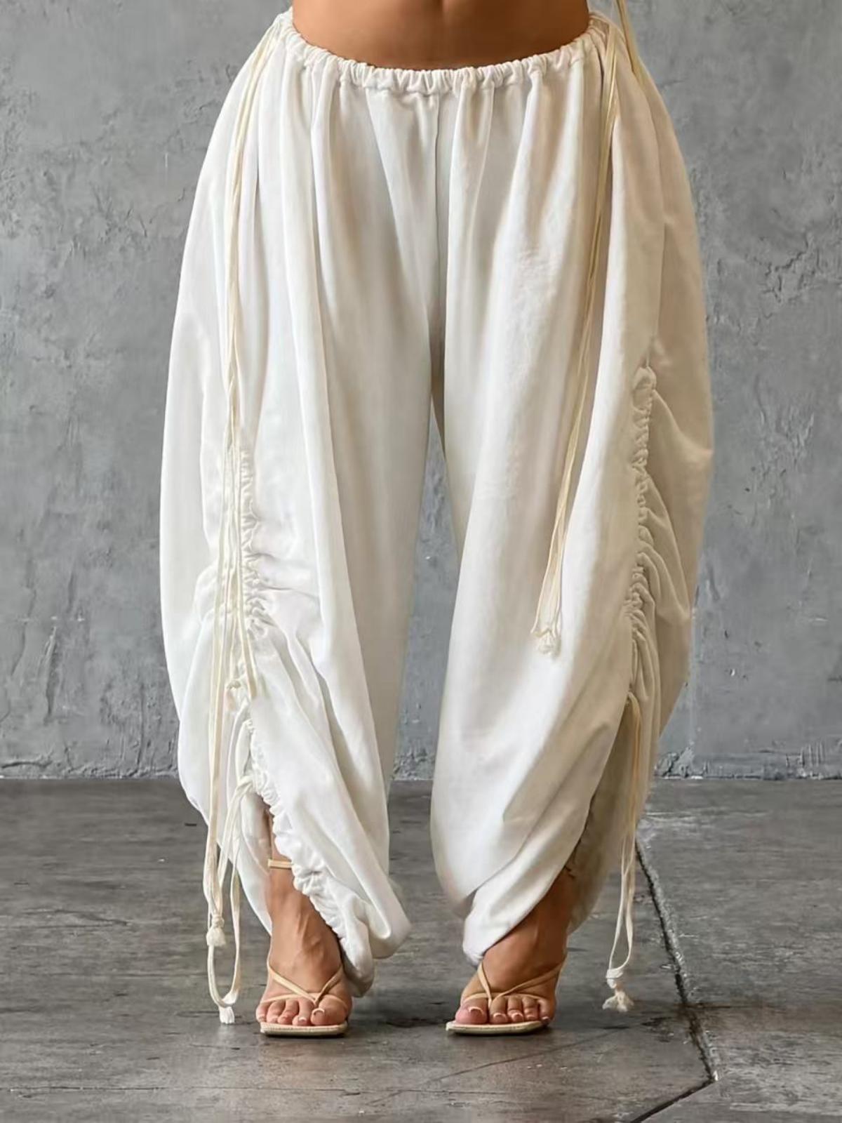 Weekday Outdoor Relaxed Wide-Leg Parachute Maxi Pants - Off-White