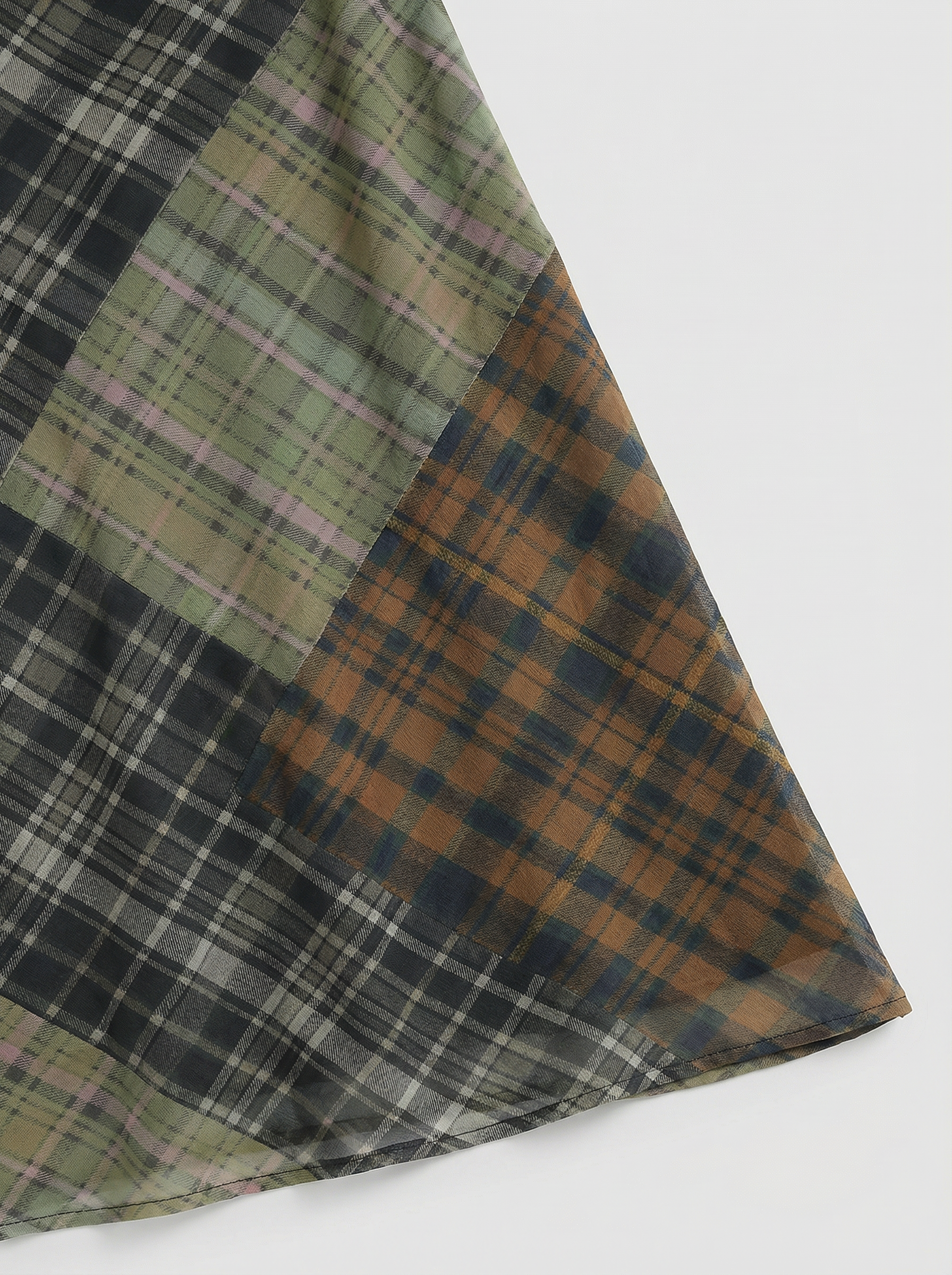 Brick Lane Patchwork Plaid Cut Out Maxi Dress - Multi