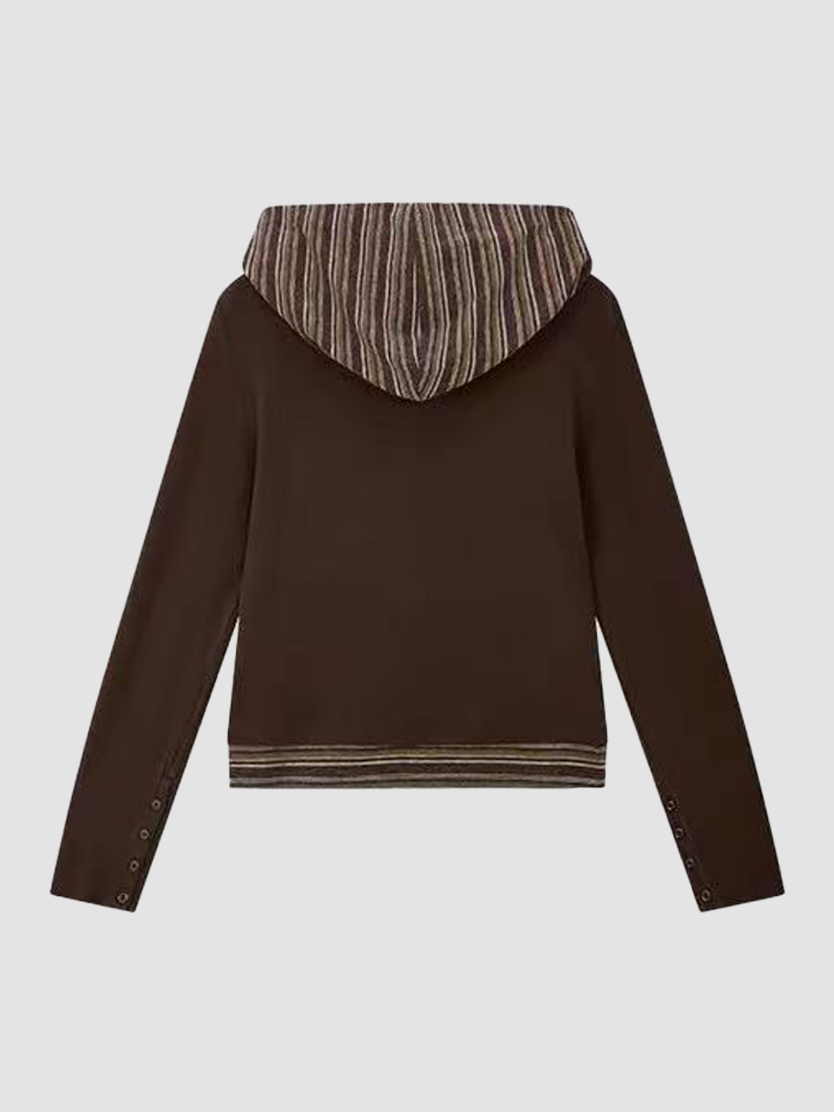 Brick Lane Semi-Sheer Distressed Knit Long Sleeve Top - Brown