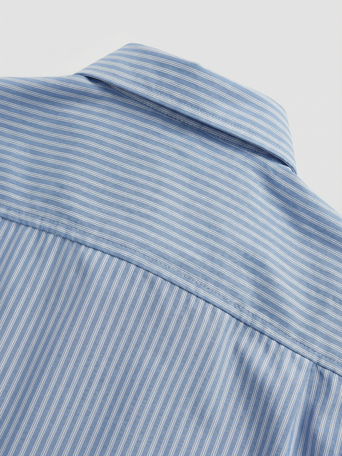 Co-ed Dorm Striped Contrast Baggy Shirt - Blue