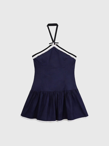 Rally Halter Tank Top - Navy Blue