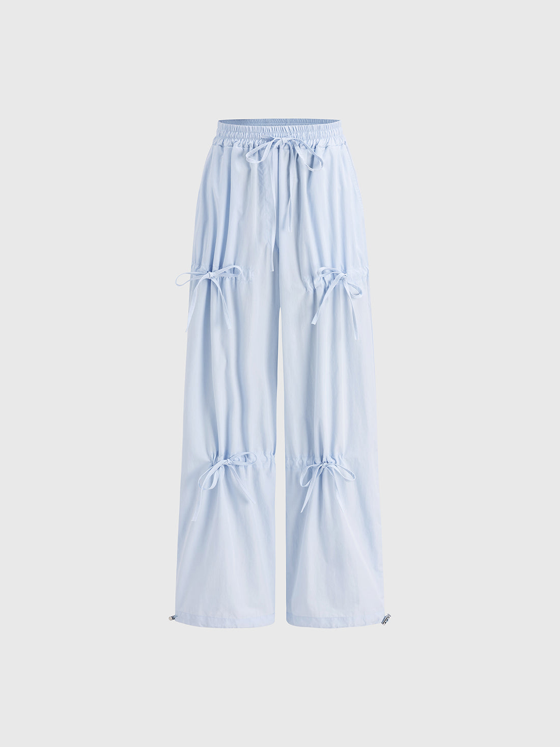 Idle Tab Bow Pants – Mist Blue