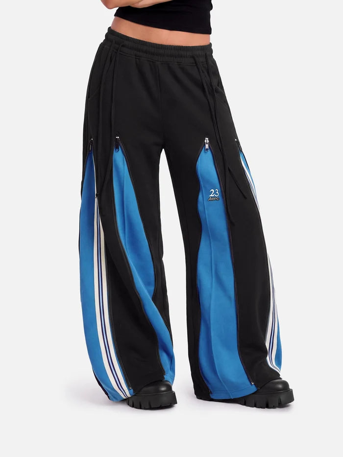 Weekday Outdoor Baggy Colorblock Contrast Maxi Pants - Blue