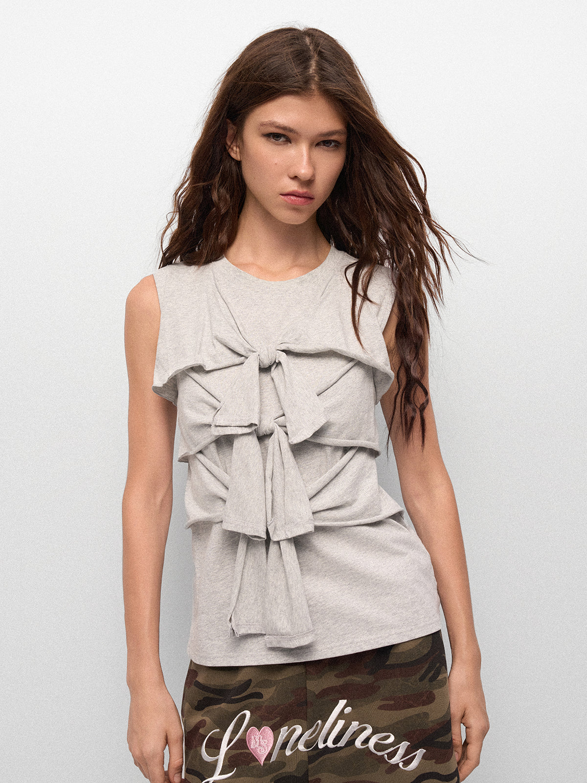 To-Do Bow Tank – Ash Latte
