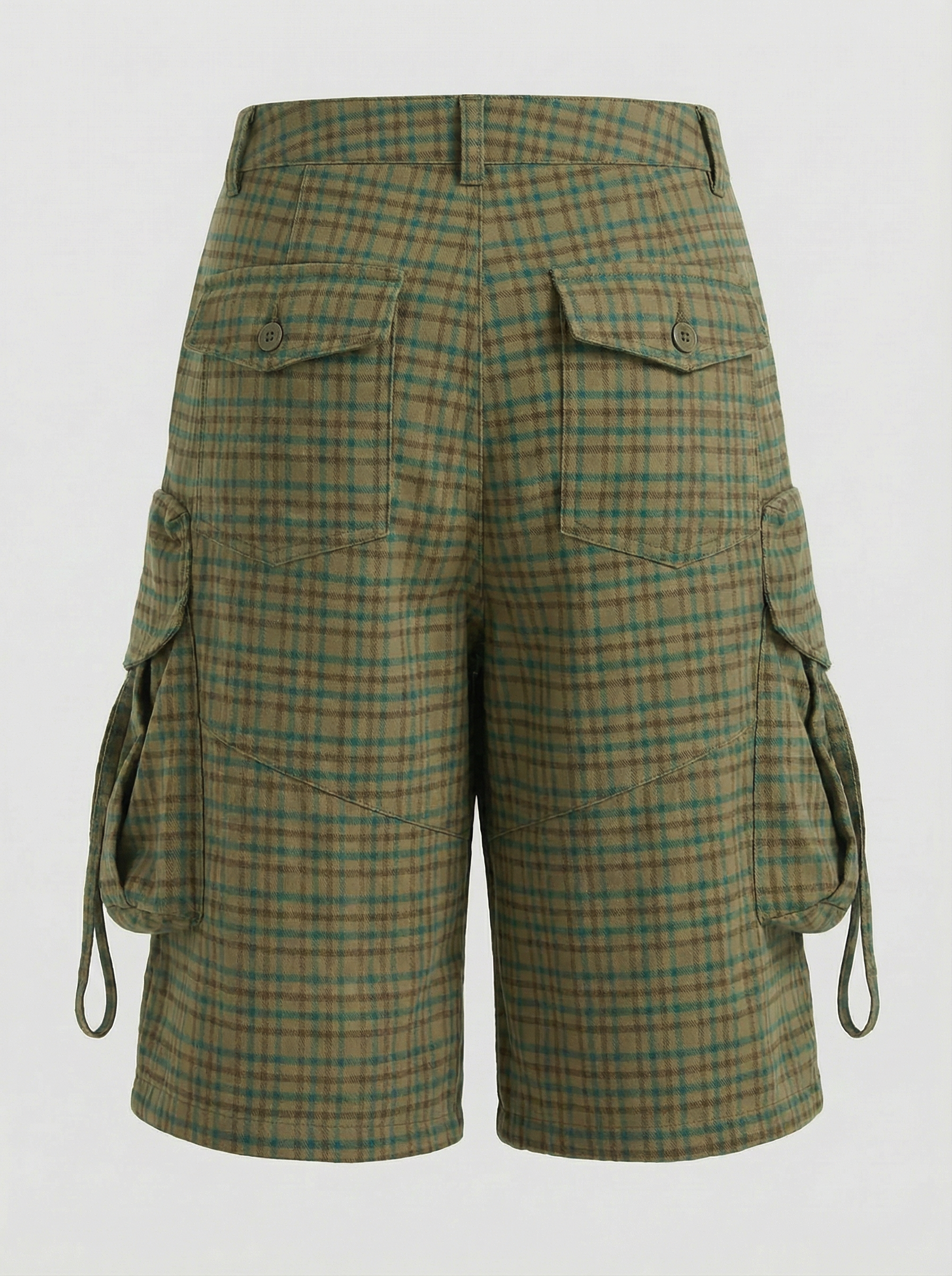 Brick Lane Wide-leg Check Cargo Culottes - Camouflage