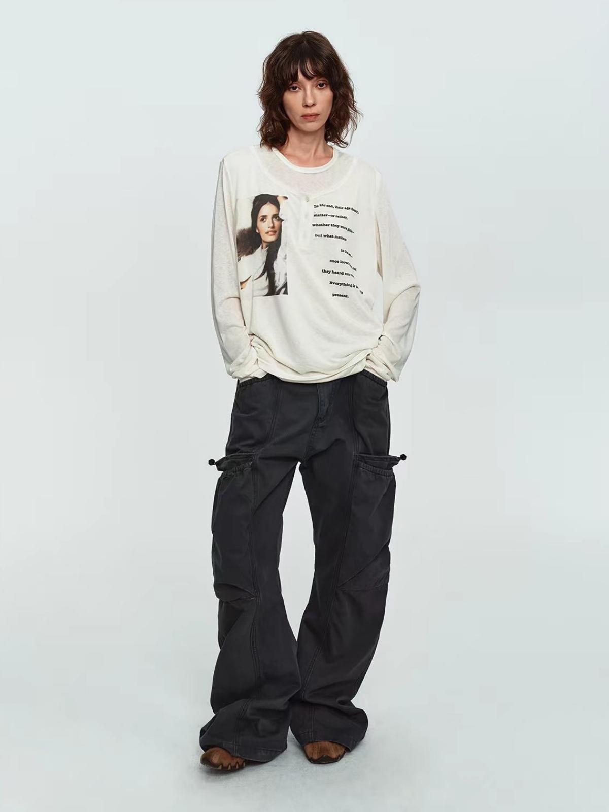 Weekday Outdoor Washed Multi-Pocket Utility Cargo Maxi Pants - Charcoal