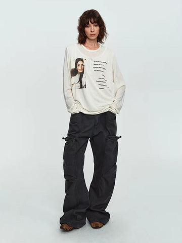 Weekday Outdoor Washed Multi-Pocket Utility Cargo Maxi Pants - Charcoal