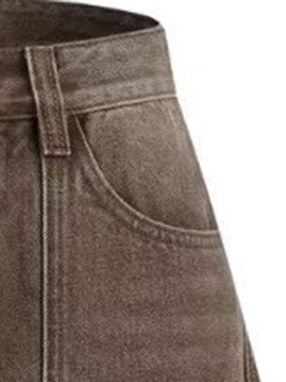 Cocoa Drift Denim Pants – Coffee Brown
